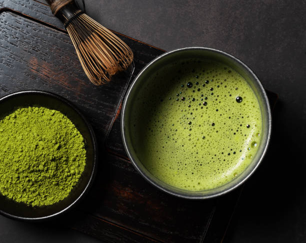 Matcha tea being whisked