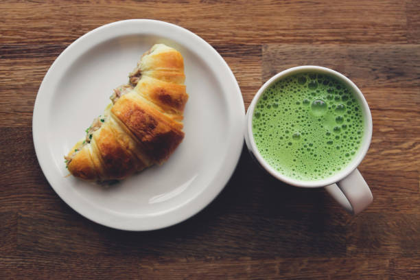 Matcha café, croissants, and bubble tea at Beans & Bubbles Frisco